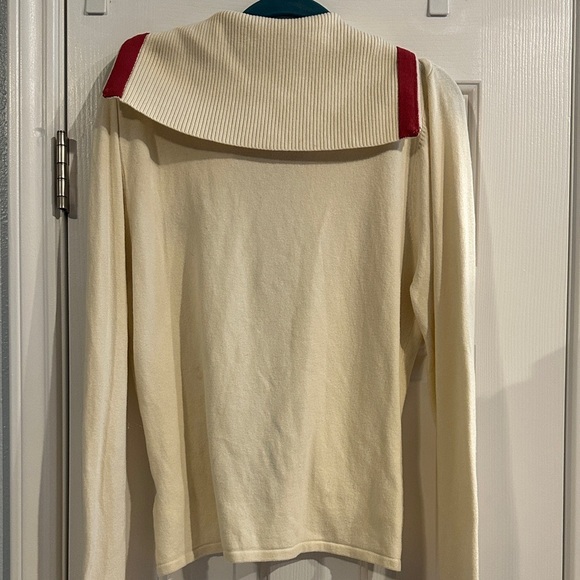 Harley-Davidson Vintage Cream Full Zip Cardigan Cowl Neck Cotton Blend Medium - Picture 3 of 12